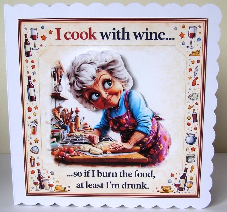 Cook With Wine Mini Kit **Includes 5X7, 6x6, 7x7 8X8 Card Bases**  Featured Gallery Photo