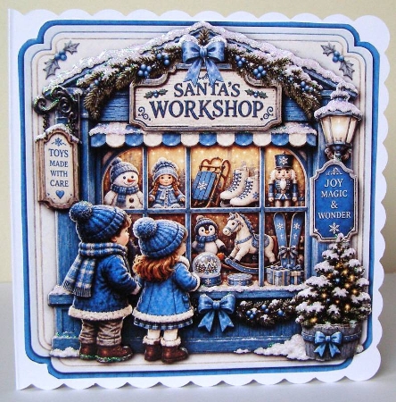 Christmas Workshop blue by Margaret McCartney