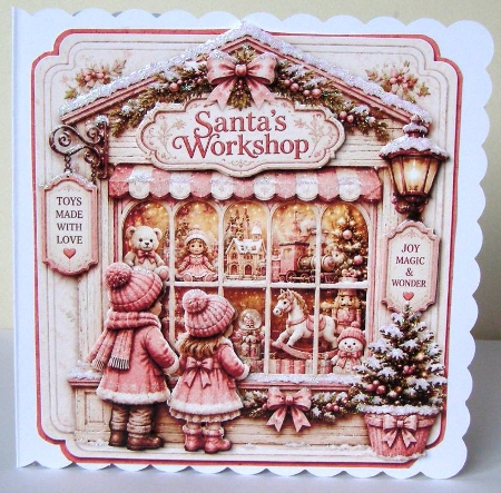 Christmas Workshop soft pink by Margaret McCartney