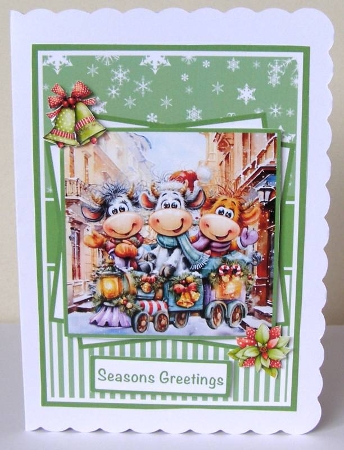 Christmas Cows #1 Mini Kit 5x7 (3) by Margaret McCartney