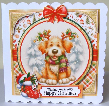 Barking Christmas 3 6x6 by Margaret McCartney