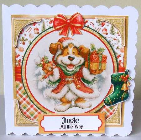 Barking Christmas 4 6x6 by Margaret McCartney