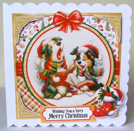 Barking Christmas 5 6x6 by Margaret McCartney