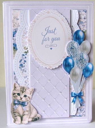 Blue Hydrangea Kitten Topper – Just for You by Margaret McCartney