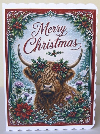 merry christmas highland cow by Margaret McCartney