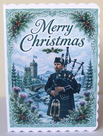 merry christmas highland piper by Margaret McCartney