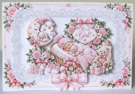 Its a Girl – Little Princess Pink Dreams Card Kit by Margaret McCartney