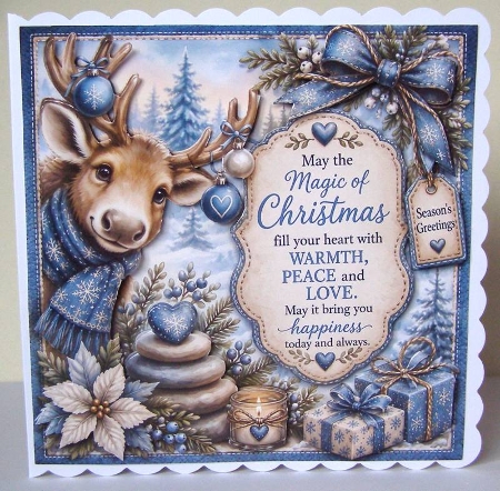 **Christmas Moose** blue by Margaret McCartney