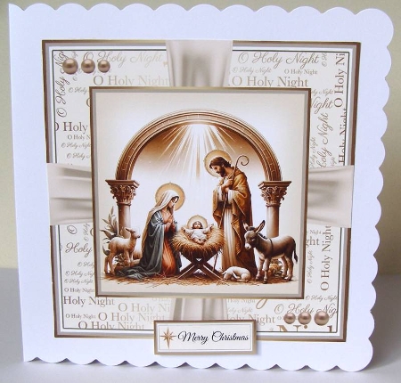 The Nativity 2 Card Fronts & Sentiments - 6x6 & 5x7 by Margaret McCartney