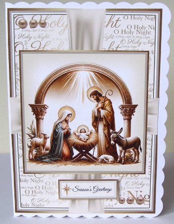 The Nativity 2 Card Fronts & Sentiments - 6x6 & 5x7 by Margaret McCartney