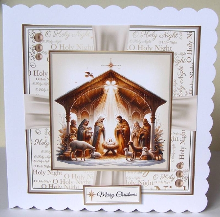 The Nativity 3 Card Fronts & Sentiments - 6x6 & 5x7 by Margaret McCartney