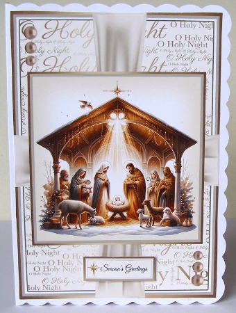 The Nativity 3 Card Fronts & Sentiments - 6x6 & 5x7 by Margaret McCartney