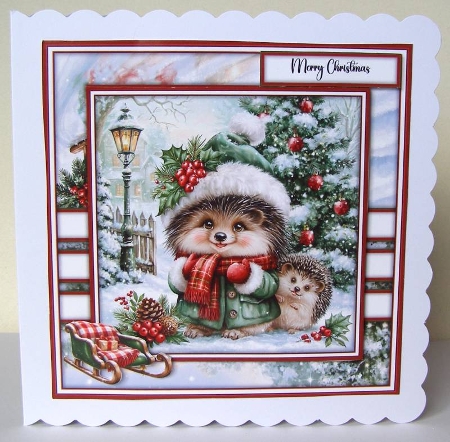 Festive Hedge Hogs in the Snow - Mini Kit 6x6 by Margaret McCartney