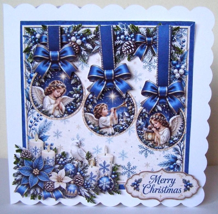 Blue & Gold Angel Christmas Ornament Set Featured Gallery Photo