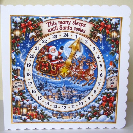 santa sleigh advent card by Margaret McCartney