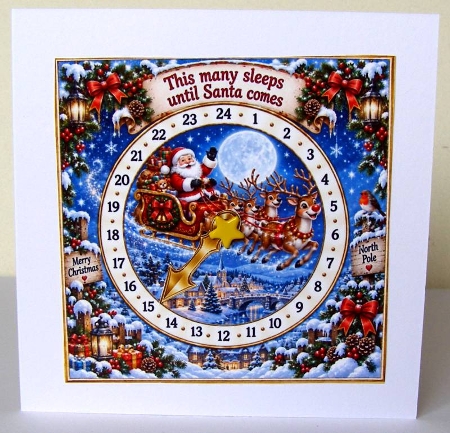 santa sleigh advent card by Margaret McCartney