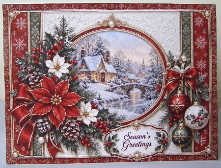 A5 Christmas Quick Card Front with Sentiments  by Margaret McCartney