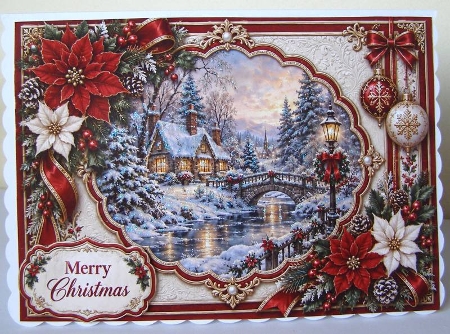 A5 Christmas Quick Card Front with Sentiments  by Margaret McCartney