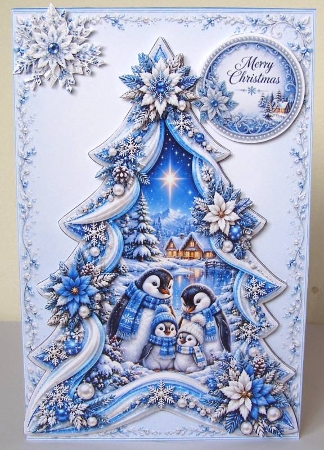 Penguin Family Christmas Tree Card Kit – Frosty Winter Topper by Margaret McCartney