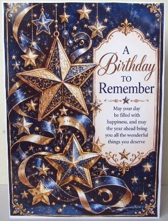 A Birthday To Remember - A4 Portrait Birthday Card Topper by Margaret McCartney