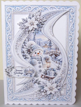 Winter Snowman Christmas Scenic by Margaret McCartney