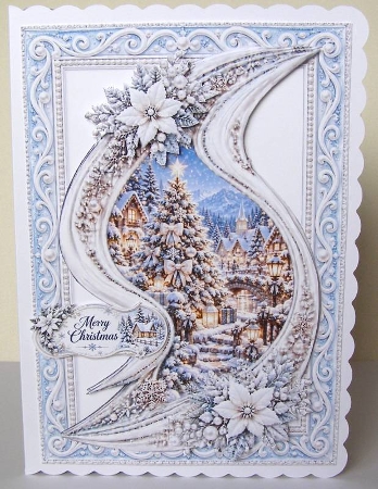 Luxury Christmas Tree Winter Village Card Kit by Margaret McCartney