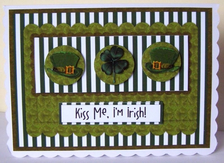 St. Patrick's 1 - Kiss Me, I'm Irish Decoupage Card by Margaret McCartney