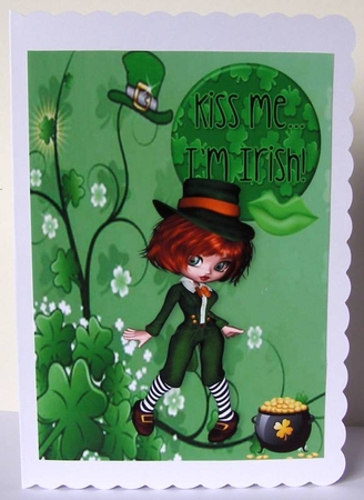 Kiss Me I'm Irish, with a Lovely Pot of Gold A4 by Margaret McCartney