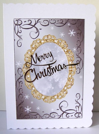 Blank Christmas Card Bases with Swirls & Snowflakes 8 by Margaret McCartney
