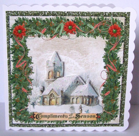 Winter Church Christmas Card Front by Margaret McCartney