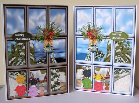 Christmas Window Background Topper by Margaret McCartney