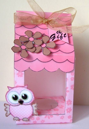 3D Little Hoot Owl Tiny Easter Egg Milk Carton or Treat Box by Margaret McCartney