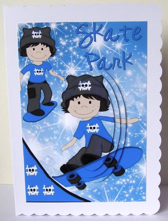 Skate Park Boys in Blue Oval Pyramids by Margaret McCartney