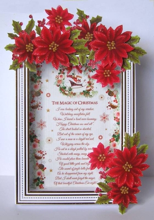 Christmas Poinsettia Flowers Decoupage Sheet by Margaret McCartney