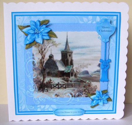 Christmas Church Scene Mini Kit & Decoupage by Margaret McCartney