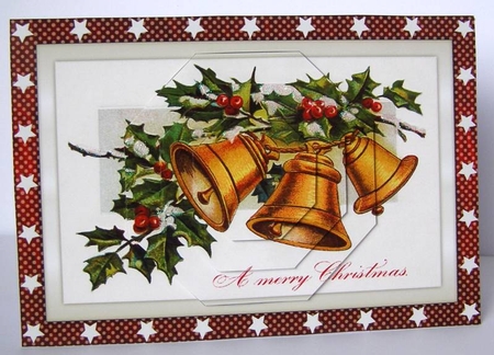 Vintage Christmas Gold Bells Octagon Pyramid by Margaret McCartney