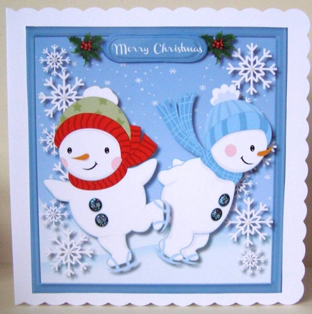 Lovely Dancing Snowmen 2 by Margaret McCartney