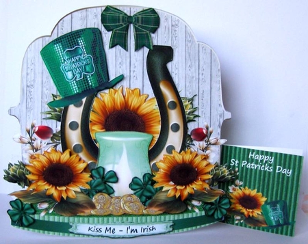 St Patricks Shaped Card Plus Gift Card by Margaret McCartney