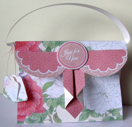 Pink Camillias Just for You Drape Bag Card Mini Kit by Margaret McCartney