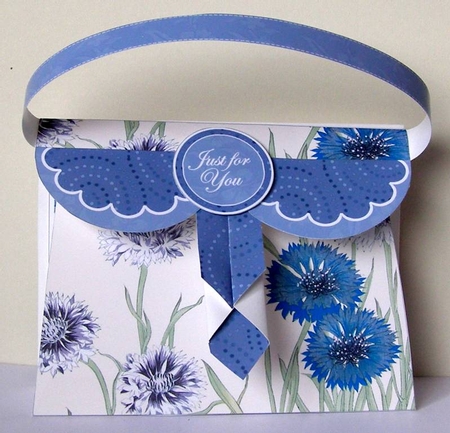 Cornflowers Just for You Drape Bag Card Mini Kit by Margaret McCartney