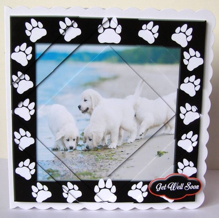 Paws in the Sand  Multi-use corner Stacker Card by Margaret McCartney