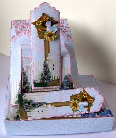 Pop up birdhouse bookmark card kit with hidden sentiment by Margaret McCartney