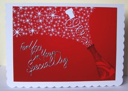 Blank card front / topper - Flourish champagne by Margaret McCartney