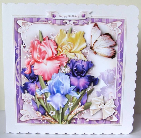 Iris Bouquet Card Mini Kit by Margaret McCartney