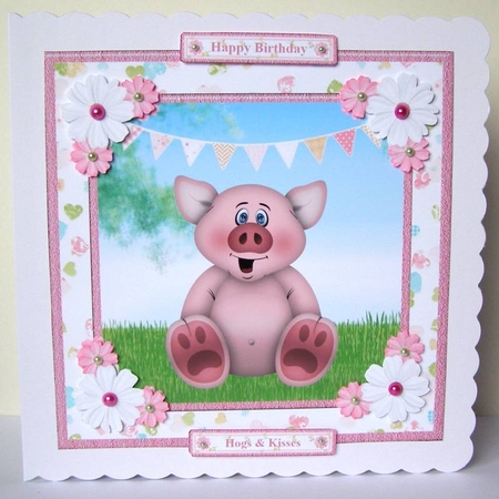 Hogs & Kisses Card Topper & Decoupage by Margaret McCartney