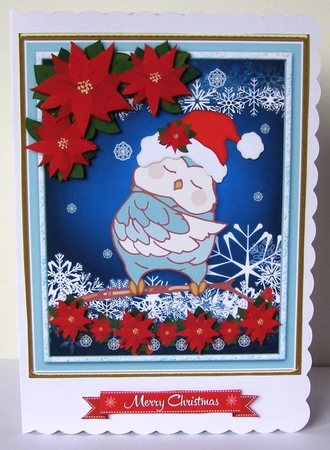 Christmas Owl 8 Card Front by Margaret McCartney