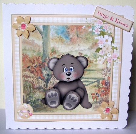 Wishing you a beary special day card topper & decoupage  by Margaret McCartney