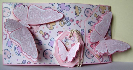 Baby Girl with Butterflies Card/Money Envelope Mini Kit by Margaret McCartney
