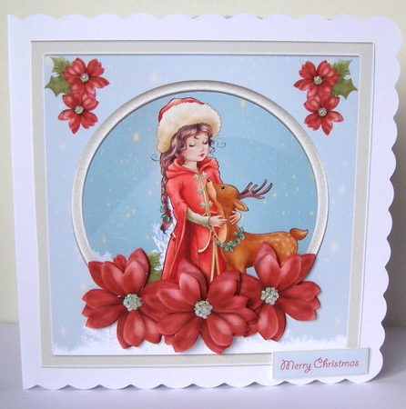 Holly night 7x7 card by Margaret McCartney
