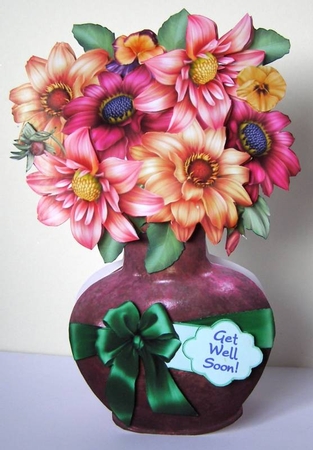 Vase of Dahlias Over The Edge Minikit by Margaret McCartney